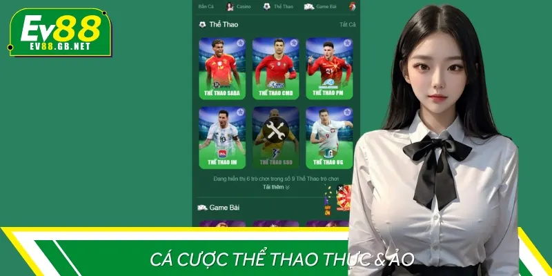 Người chơi có thể tham gia cá cược thể thao với tỷ lệ Odds hấp dẫn