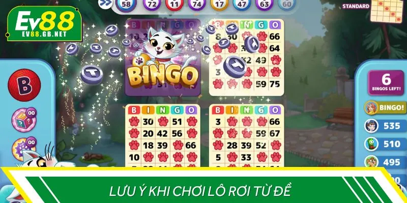 Lưu ý khi chơi lô rơi từ đề